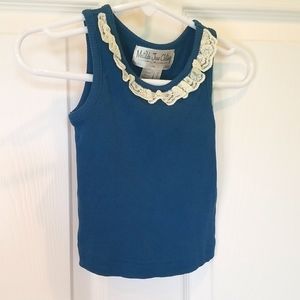 Matilda Jane In the Navy Tank With Lace Trim at the Neck, Size 12mo